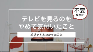 テレビを見るのをやめて気付いたこと〜メリットとわかったこと〜