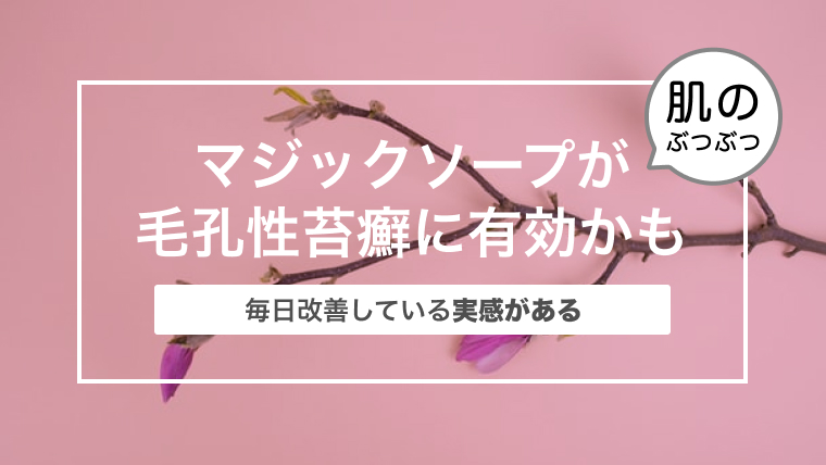 マジックソープが毛孔性苔癬に有効かもしれない話〜毎日改善している実感がある〜